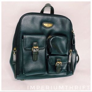 America Small black leather backpack NWOT